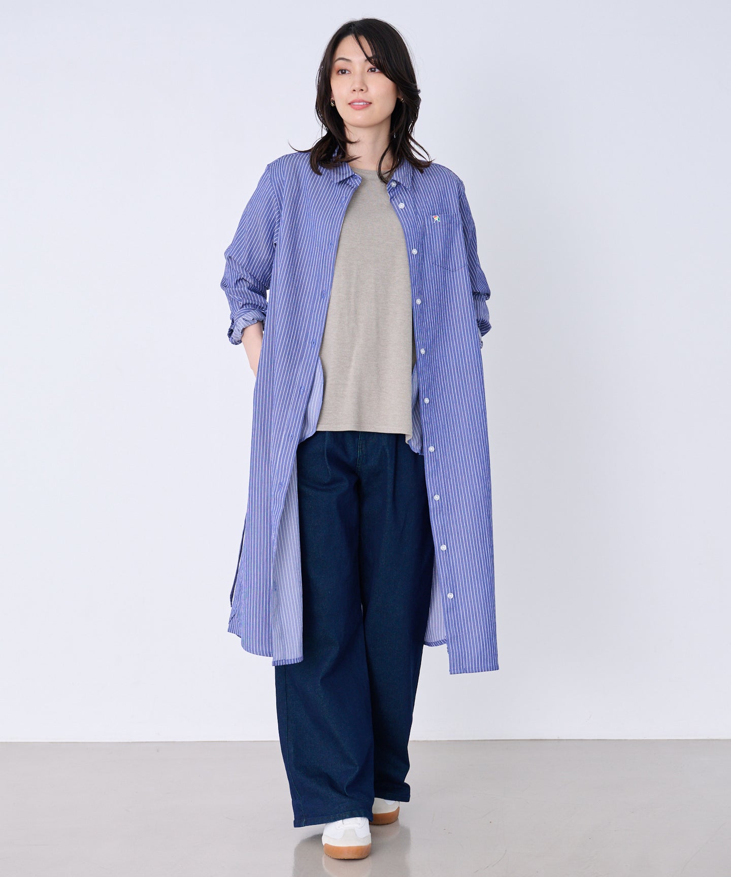 Arnold Palmer イージーケア ストライプ シャツワンピース